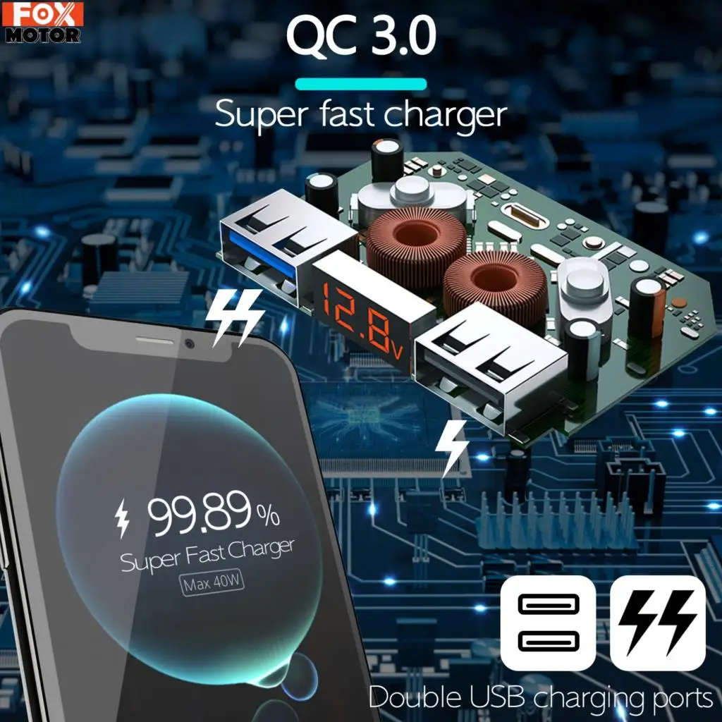    , QC3 2USB , ʰ , 90W LED ȭ е,  ڵ   ÷ ø, 12V
