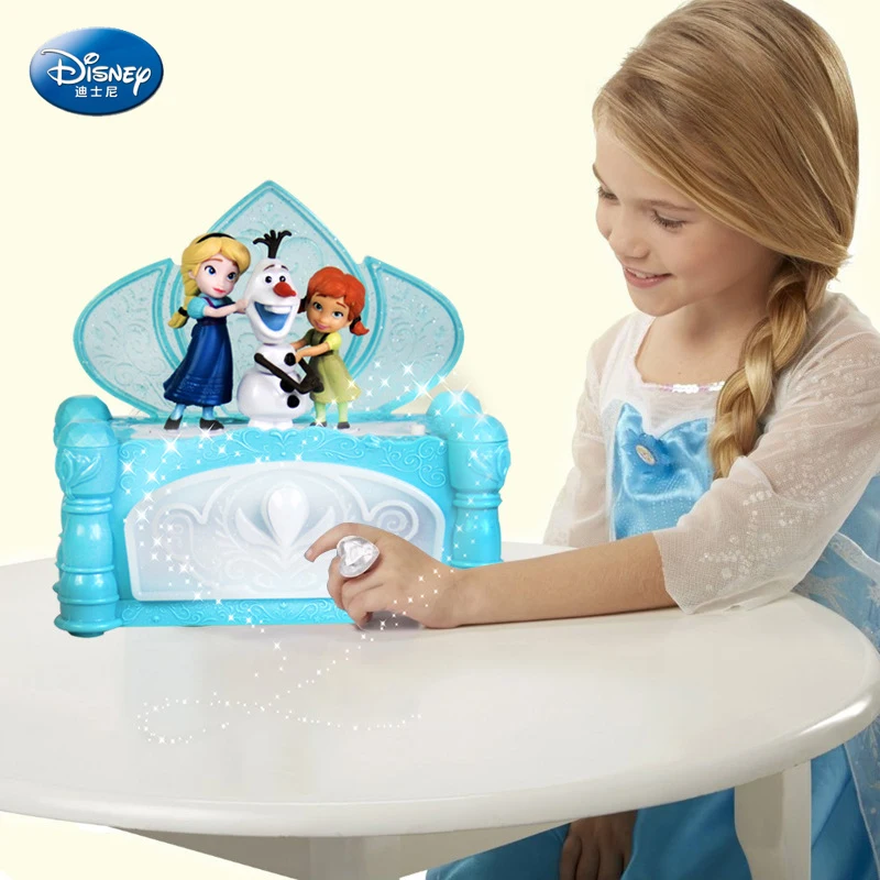 Disney Cartoon Elsa and Anna Music Box Snow Ice Princess Doll Isanna Treasure Girl Gift Electronic Type | Дом и сад