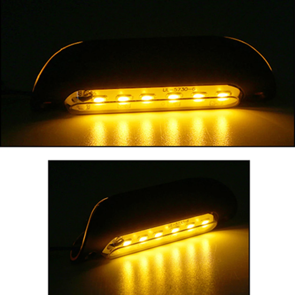 2PCS Motorcycle Handlebar Turn Signal Light DC 12V LED Bar End Lamp Indicator Blinker Amber Lights for Harley Motorbike