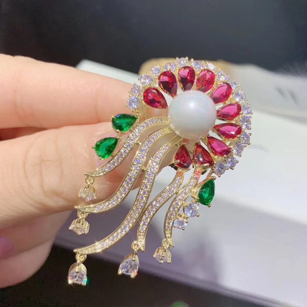 SHANICE CZ кубические фианиты Кристалл огромный красочный& ClearCrystal цветок брошь-булавка Свадебные украшения для невесты Рождественский подарок