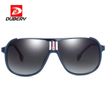 

DUBERY Square Polarized Sunglasses Aviation Red Mirror Metal Sport Sun Glasses Male UV400 Driver Shades Coating Oculos