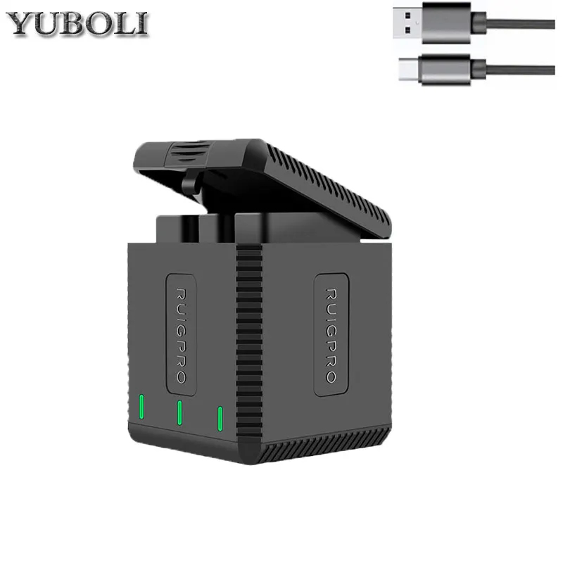 charger only 4 x Gopro hero 5 батарея Gopro5 батареи+ 3 много зарядное устройство для GoPro GO PRO hero 5 hero 5 6 7 hero 6 hero 7 черный аксессуары для камеры - Цвет: charger only
