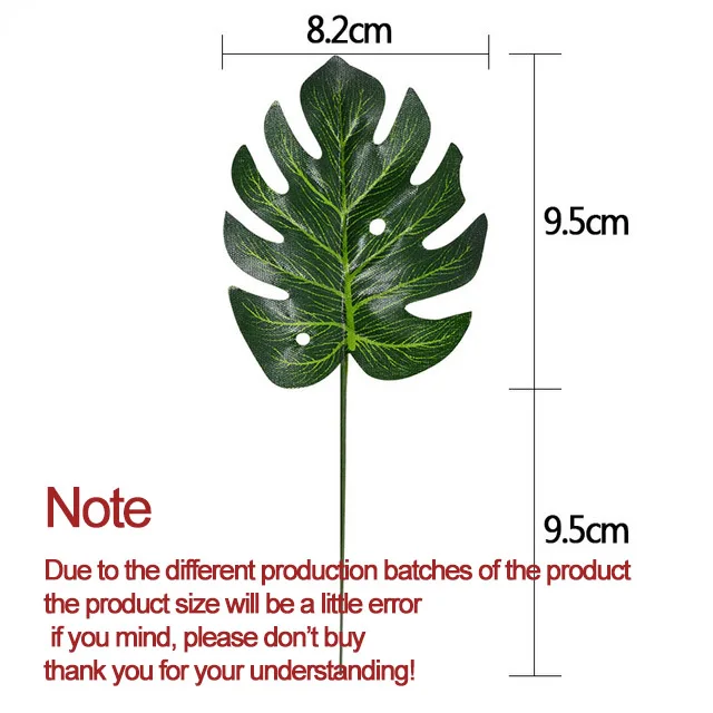 10-20 Pcs Artificial Plants Tropical Monstera Palm Leaves Simulation Leaf For Hawaiian Theme Party Decor Home Garden Fake Leaves bb481