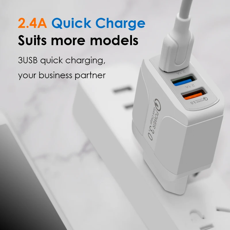 USB зарядное устройство CDEN с вилкой Стандарта ЕС/США/Великобритании быстрая