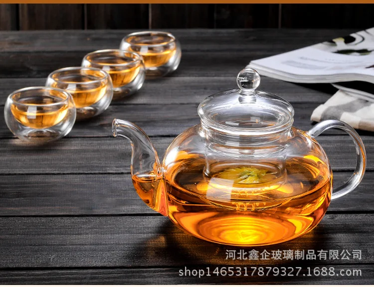 Wholesale for Heatable Thick Heat-resistant Glass Flower Pot Transparent Kung Fu Tea Set "Tea Pot Set