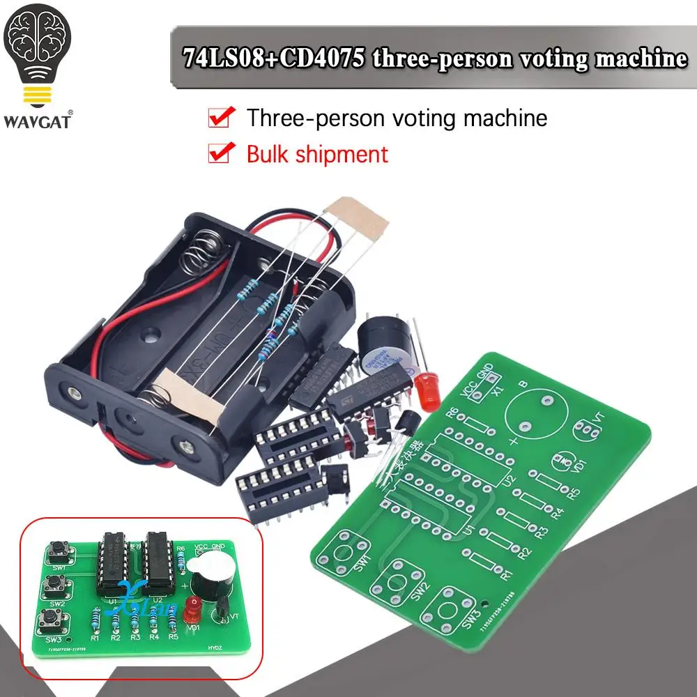 Máquinadesoldaduradeaprendizajeparatrespersonas,kitdemáquinadeentrenamientodecircuitodigital,+CD407574LS08,bricolaje-AliExpress502