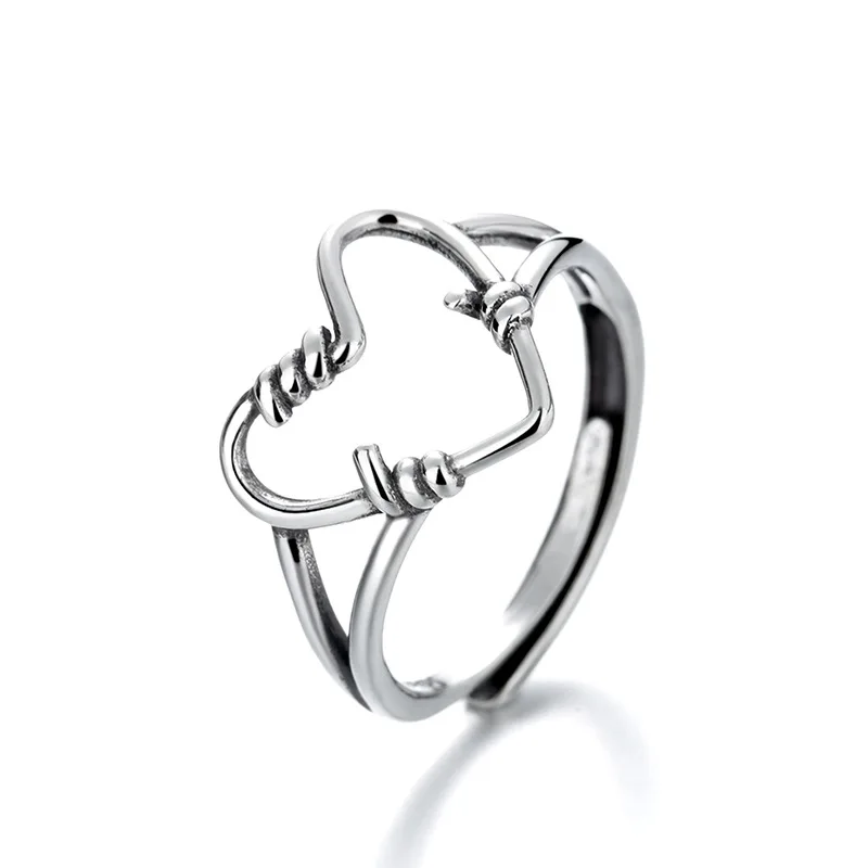 

SA SILVERAGE Mens Ring Sterling Silver Ring S925 Five Pointed Star Female Fashion Personality Retro Old Craft Mens Rings