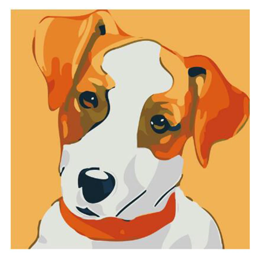 

DIY colorings pictures painting by numbers with animals dog birds colors picture drawing paint by numbers framed