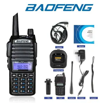 

High 8W Baofeng UV-82 Walkie Talkie uv-82hp Hunting Portable CB Ham Radio 10km Dual Band VHF UHF Transceiver UV82 Two Way Radio