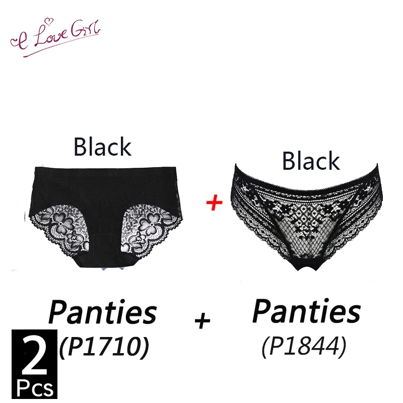 

1/2 PCS Women Briefs Sexy Flower Panties Women Lace Lingerie Seamless Plain Color Panties Low Rise Cotton Panties Women