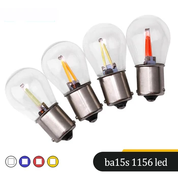 

2018 newest P21W LED ba15s 1156 led filament chip car light S25 auto vehicle reverse turning bulb lamp DRL white 12v 24v