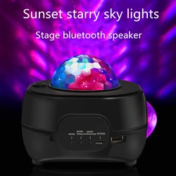 LED Sunset Starry Sky Galaxy Projection Lamp USB Plug-in Colorful Table Lamp with Bluetooth Music Remote Control Night Light New
