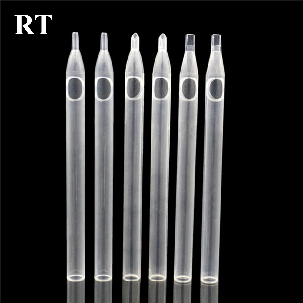 50PCS Clearly White Tattoo Long Tips RT Disposable Plastic Long Tattoo Tips Nozzle Tube For Tattoo Supplies Free Shipping rl rt tattoo needles and tips set 50pcs disposable round liner tattoo needles tattoo tips for tattoo machine gun tattoo grip