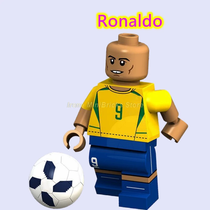 Football Player Cristiano Ronaldo Neymar Beckham Kobe Bryant Messi Pogba Modric Labron James Toys For Children Building Blocks - Цвет: Ronaldo