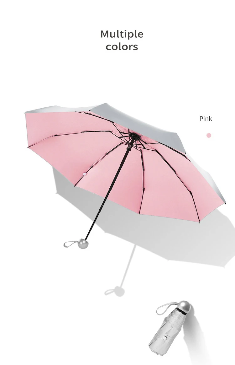 Mini Umbrella 8 Ribs Pocket Anti UV Paraguas Sun Umbrella Rain Windproof Light Folding Portable Umbrellas for Women Men Children