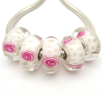 

JGWG988 5X 100% Authenticity S925 Sterling Silver Beads Murano Glass beads Fit European Charms Bracelet diy jewelry Lampwork