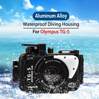 

Waterproof Camera Diving Case for Olympus TG5 100m/325ft Aluminum Alloy Underwater Photo Housing 1PC