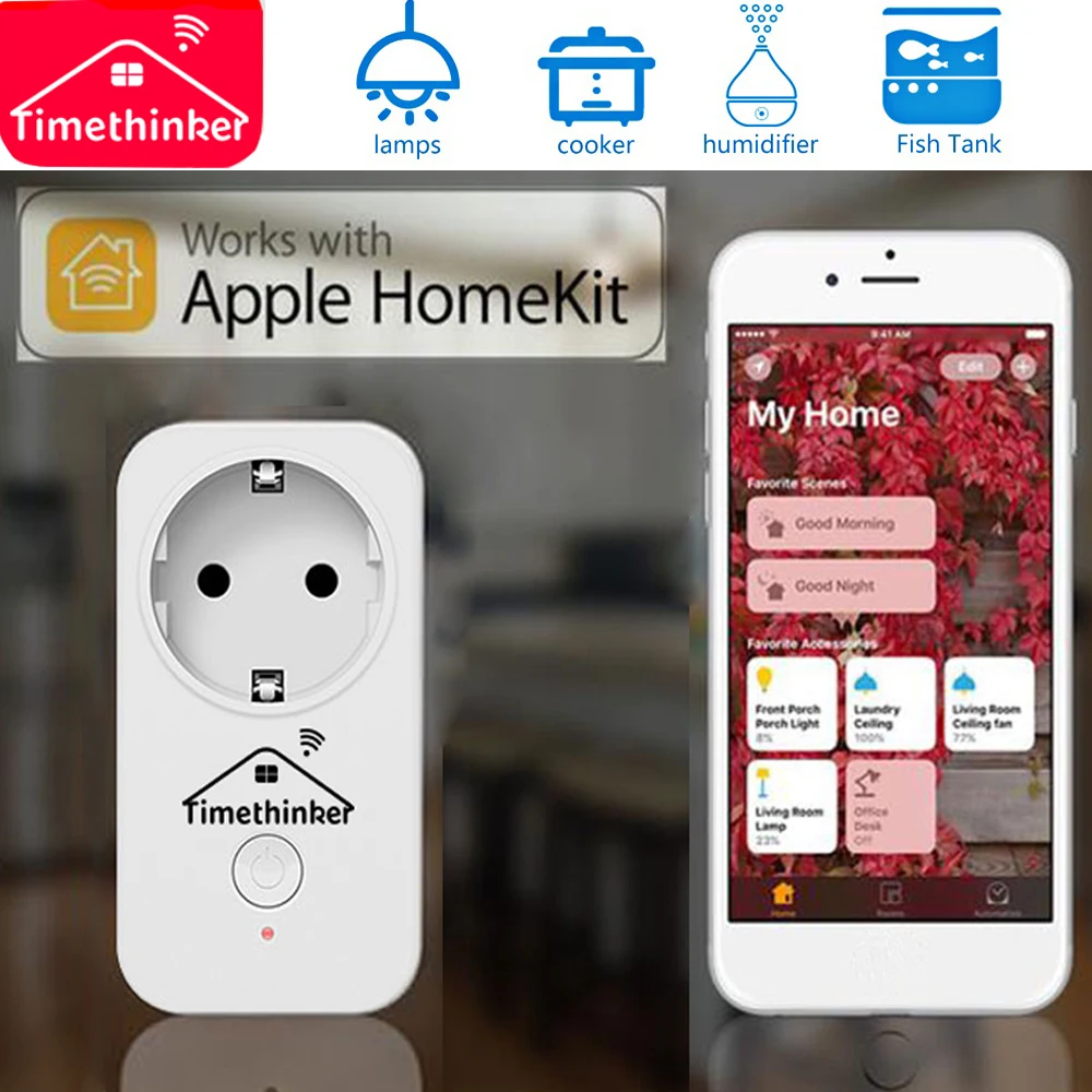 Homekit - Enchufe inteligente Nooie, compatible con Apple HomeKit, funciona  con Apple Home, Siri, Alexa, Google Home, enchufe WIFI, control de voz y
