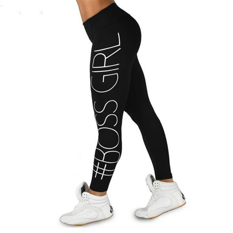 

Women Print Boss Girl Printing leggings 2018 Fashion Slim High Waist Fitness Leggings Casual leggings Girl legginsy fitness