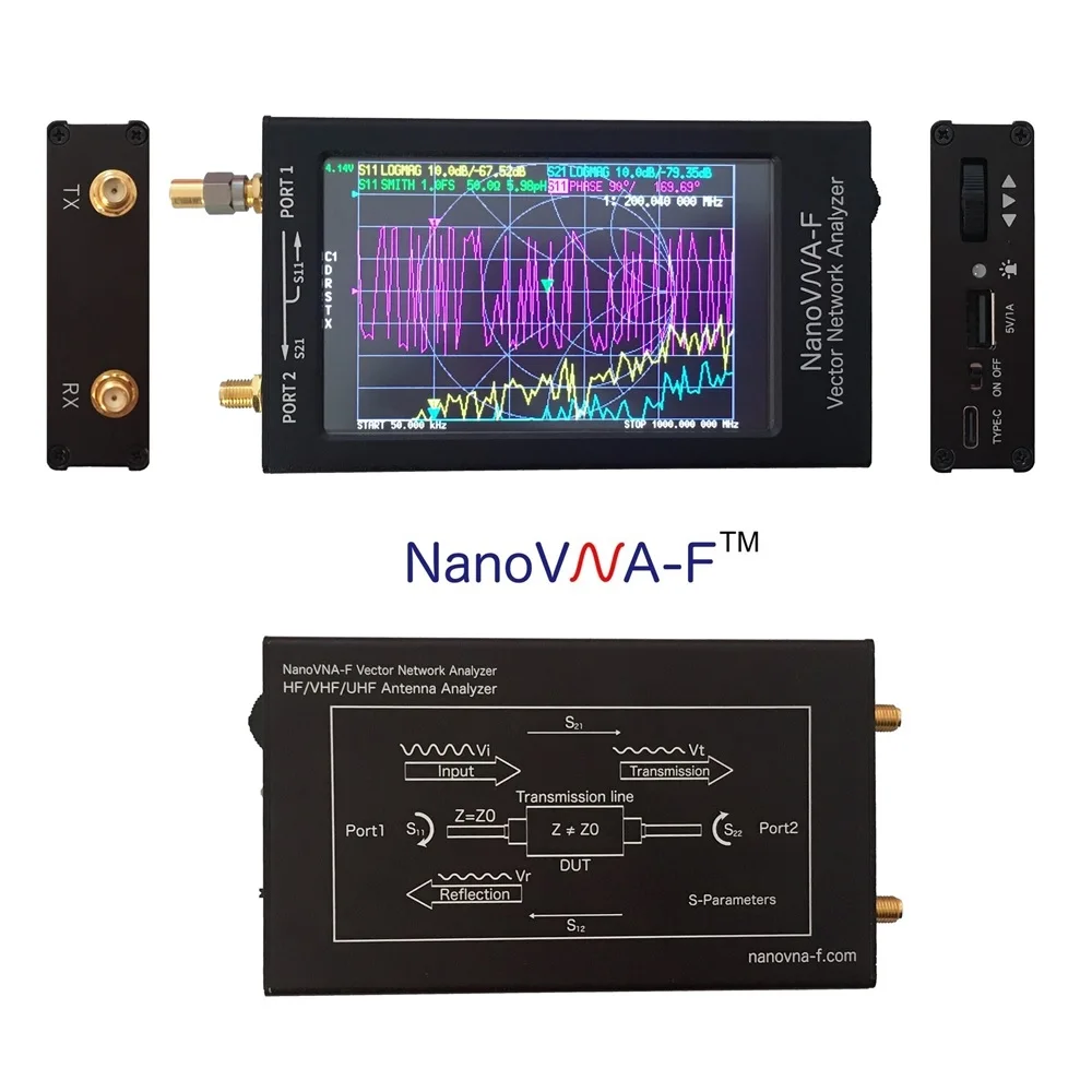 4 3 дюймов ЖК дисплей Дисплей 1 5 ГГц NANOVNA F HF VHF UHF вектор сетевой анализатор черный