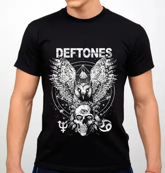 

Deftones Rock Band T-shirt Black New T Shirt Men Black Short Sleeve Cotton Hip Hop Print Tee Shirts Summer The New Fashion