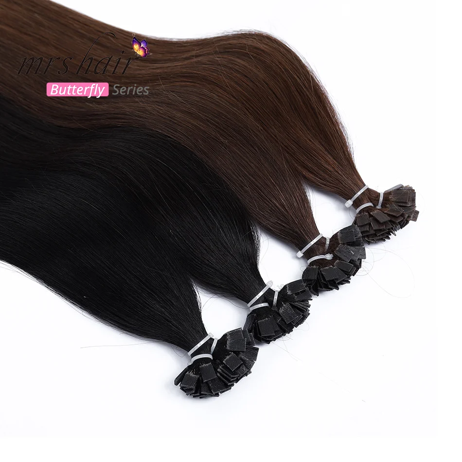Предварительно скрепленные пряди для наращивания волос MRSHAIR 14 дюймов 18 прямые
