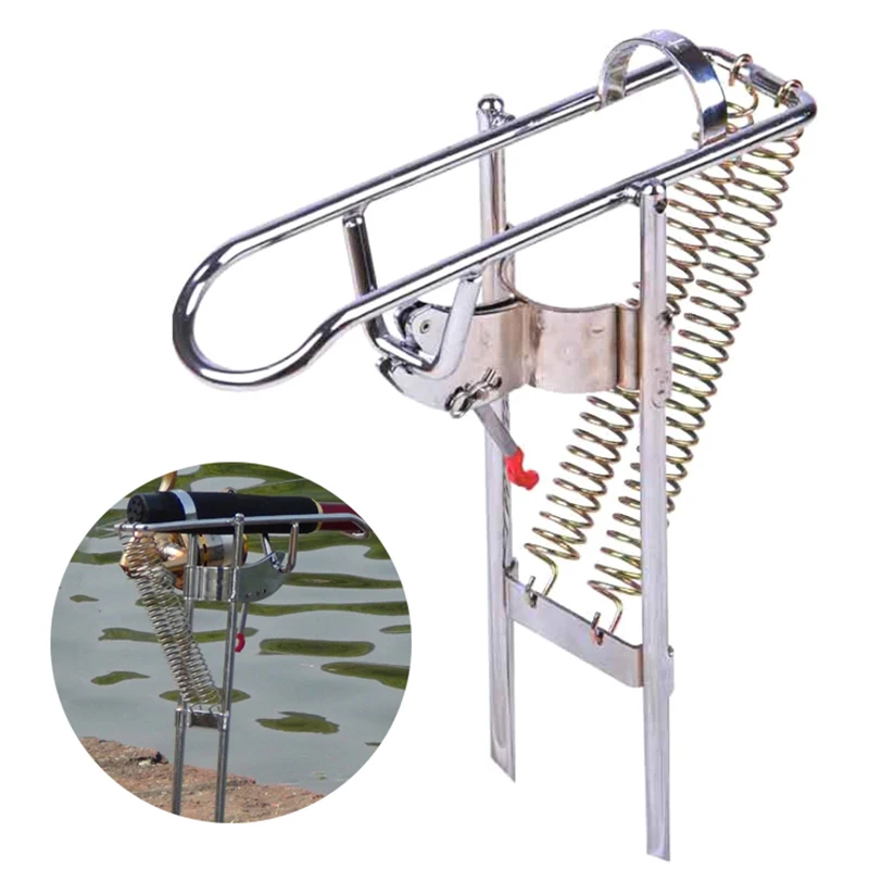 Automatic Fishing Pole Bracket Fishing Rod Mount Steel High Strength Outdoor Fish Pole Holder Standard Fishing Gear Pesca