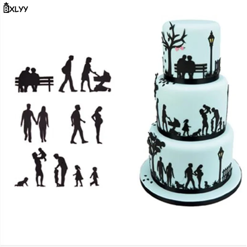 

BXLYY 11pc/set Family Life Cookie Cutting Die Chocolate Mold Baking DIY Cake Decoration Tool Baby Shower Wedding Decoration.75z