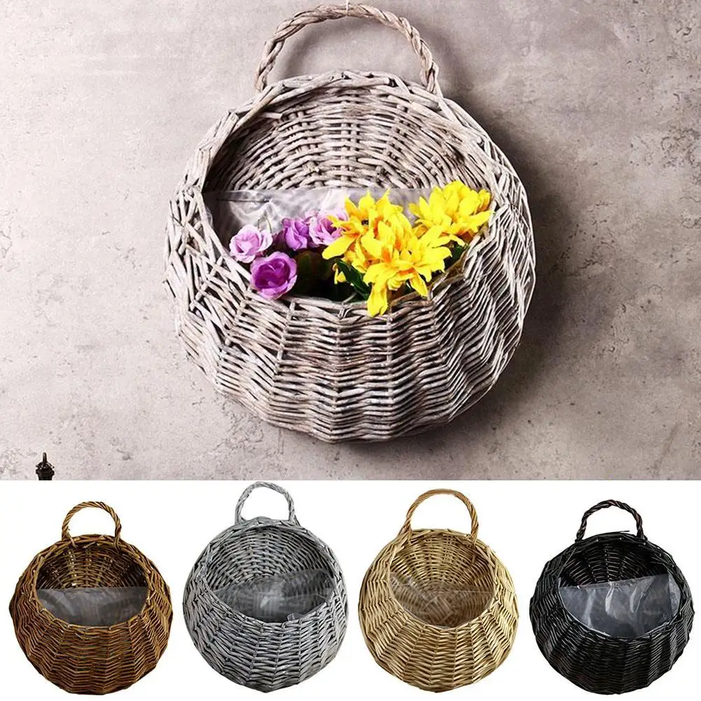 Wall Hanging Flowers Basket Bird Nest Wicker Gardening Home Wedding