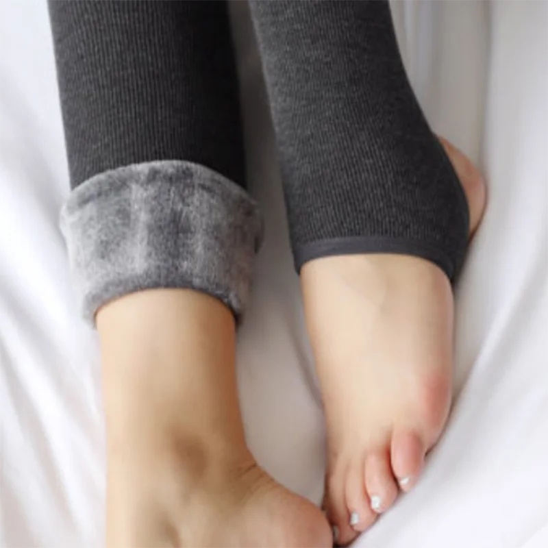 1- dark grey Эластичные бархатные женские леггинсы, женские зимние теплые плотные леггинсы с высокой талией, брюки размера плюс, женские брюки, Прямая поставка - Цвет: 1- dark grey