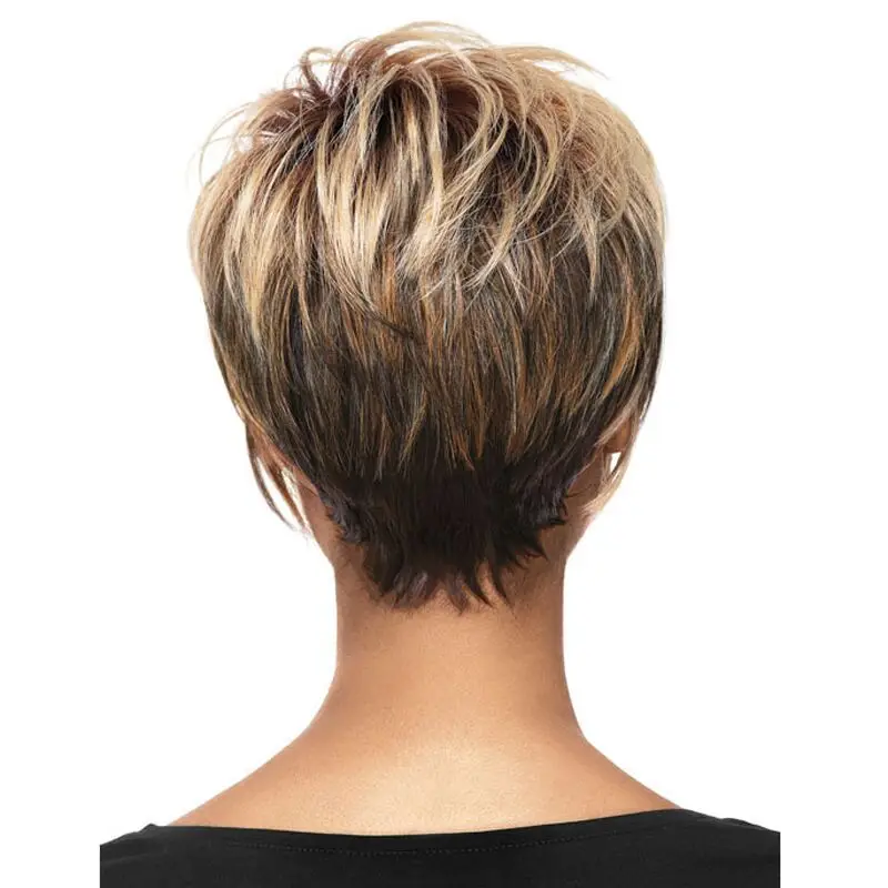 Дропшиппинг высокое качество модные женские короткие парики градиент цвета термостойкие синтетические волосы для косплея SMJ
