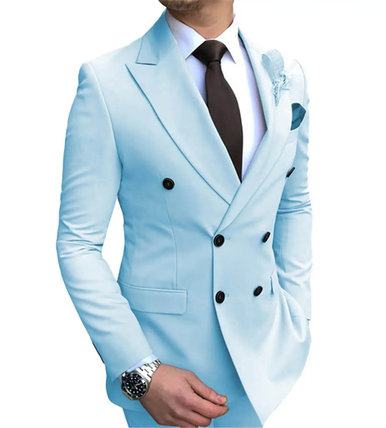 

2020 New 1 piece Men's blazer suit jacket Slim Fit Double-Breasted Notch Lapel Blazer Jacket for Wedding Groom