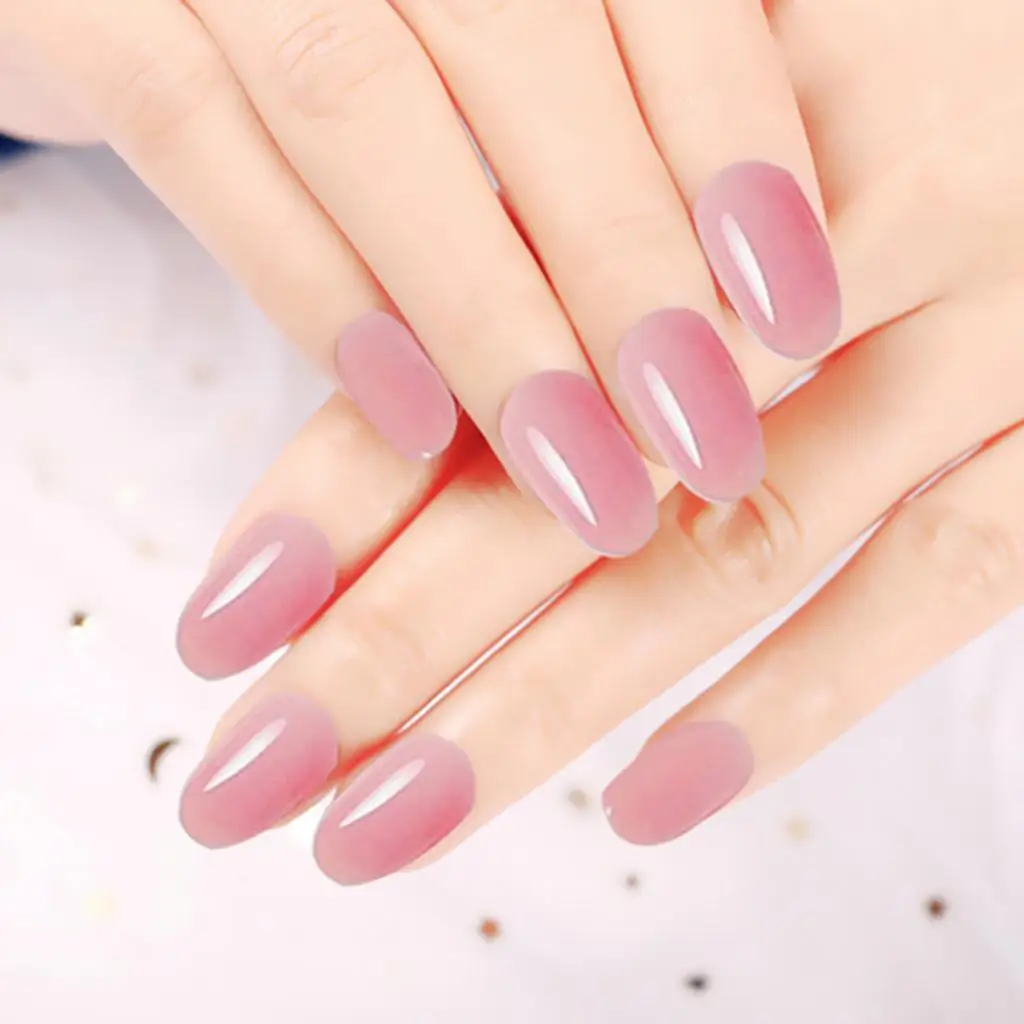 24 Pcs Fake Nail Tips Clear Full Cover False Nails For Salons DIY Nail Art