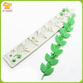 

LXYY MOULD New Olive Fondant Silicone Mold Vine Wall Dry Pez Decoration Mousse Baking Tool