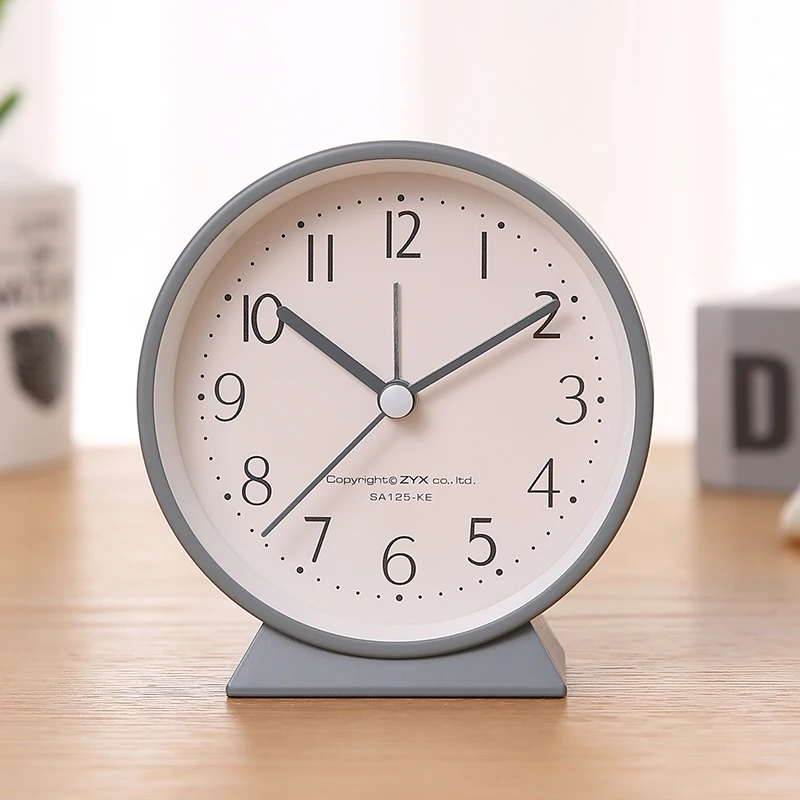 Fashion Desktop Table Clock Simple Solid Color Student Bedroom Bass