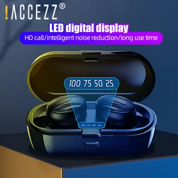

!ACCEZZ TWS V5.0 Bluetooth Earphones Sport Wireless Earbuds Handsfree Bluetooth Earphone Stereo Dual Headset For Smart Devices