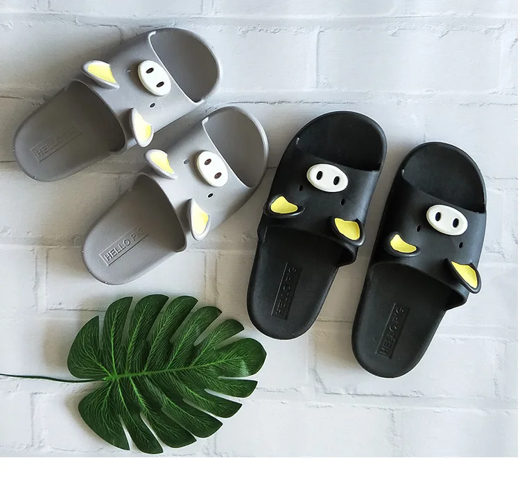 Милые детские дышащие тапочки с рисунком головы свинки; амортизирующие тапочки для мальчиков и девочек; износостойкие Нескользящие сандалии