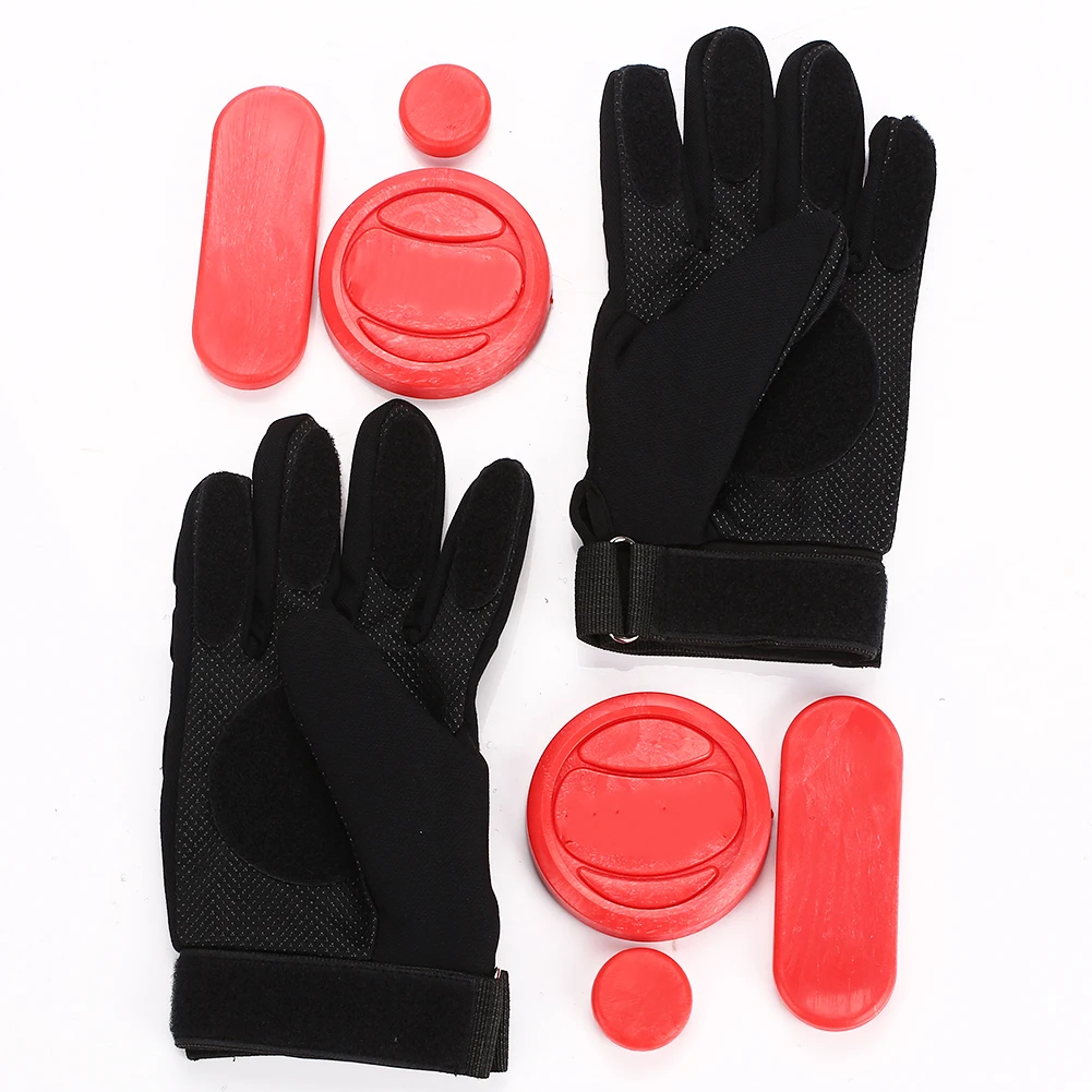 Слайдер перчатки скейтборд Нескользящие перчатки износостойкие 3 POM черные красные гоночные тормоза Спортивные товары перчатки