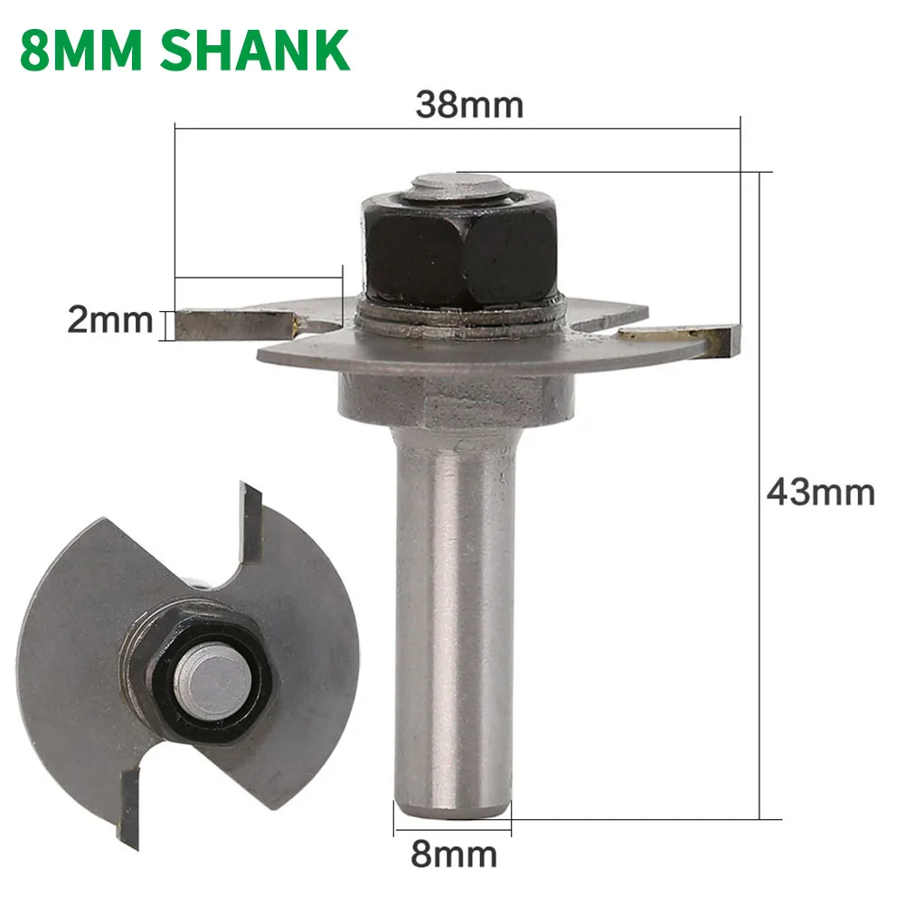 1 шт. 8 мм хвостовик фреза резьба по дереву Т-образные подшипники фрезерный станок по дереву Промышленный сорт Rabbeting бит Деревообработка