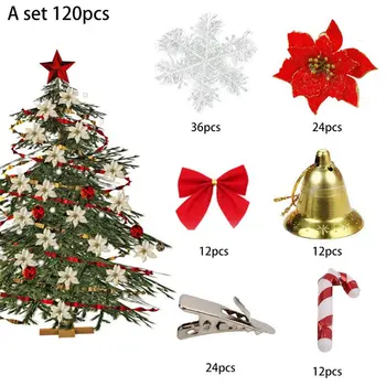 

Christmas tree flowers snowflake bow bell crutches Tree Christmas Decorations F Q39B