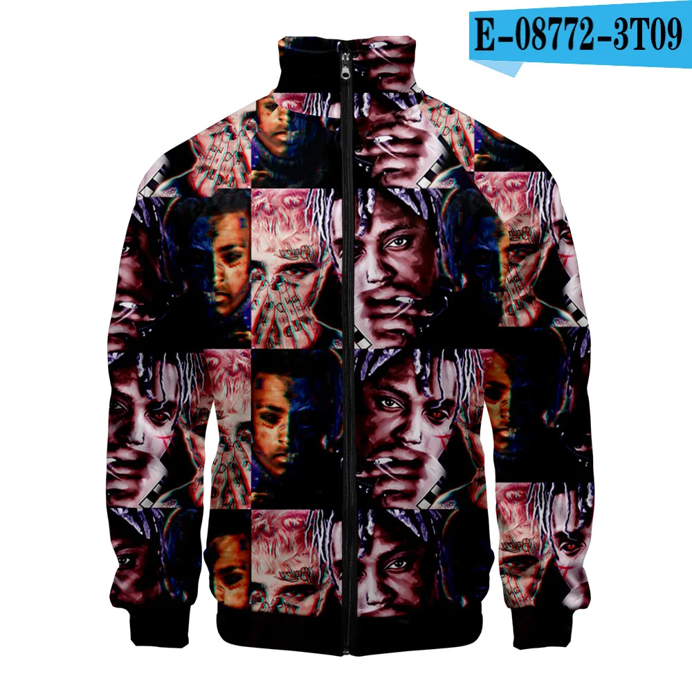 Frdum Tomme Harajuku R I P rapper juice wrld 3D принт Стенд воротник молния Модный японский тренд Highstreet Повседневная Толстовка - Цвет: Белый