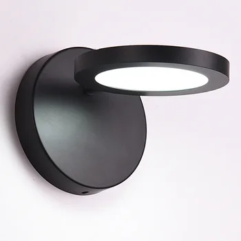 

180 Degrees Rotation With Screws Bedroom Home Decor LED Wall Light Modern Simple Button Switch Sconce Lamp Iron Base Coffee Shop