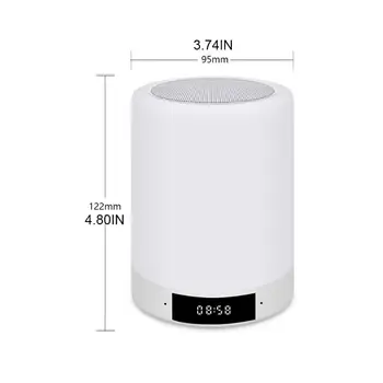 

LED Colorful Lights Alarm Clock Bluetooth Wireless Speaker Creative Night Lamp Q0KF