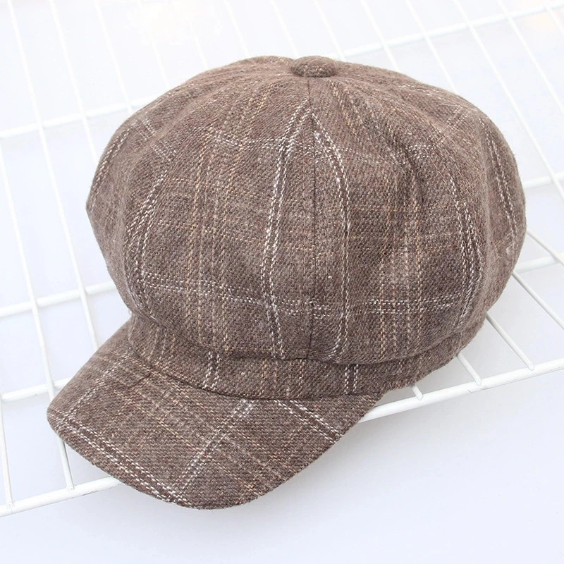 

Retro Autumn Winter Spring Corduroy Stripe Beret Cap Women Plain Solid Octagonal Newsboy Cap Vintage Painter Artist Female Beret