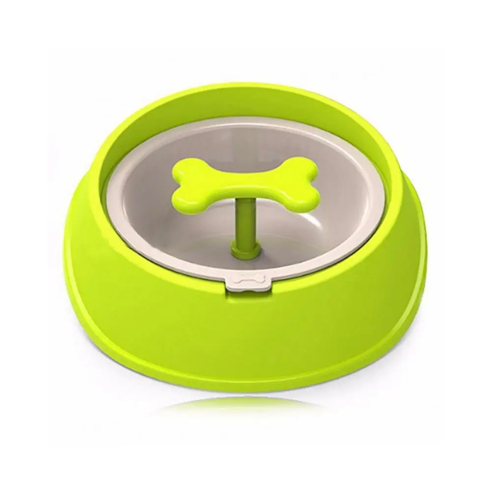 Pet мультфильм вращающаяся форма кости медленная миска для кормления собак щенков котов питательная миска для собак