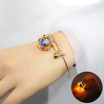 

1PC Hollow Cage Cloisonne Locket with Lamp Balloon Bangles Lamp Balloon Locket Locket Bangles Fashion Jewelry