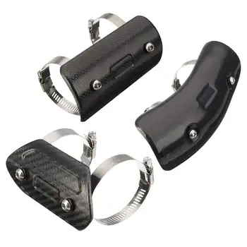 

Motorcycle Exhaust Middle Mid Link Connecting Pipe Protector Heat Shield Cover Stainless Steel Carbon Fiber Anti-Scalding Shell