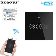 

Szaoju Ewelink WiFi Roller Shutter Switch WiFi Curtain Blinds Touch Switch Control Garage Door by Alexa Google Home Timer AC220V
