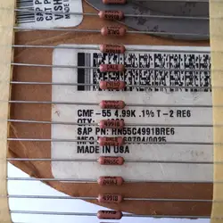 4.99k brown dale 1/4w 0.25w 0.1% resistência de filme de metal 4991b pode substituir 5k novo