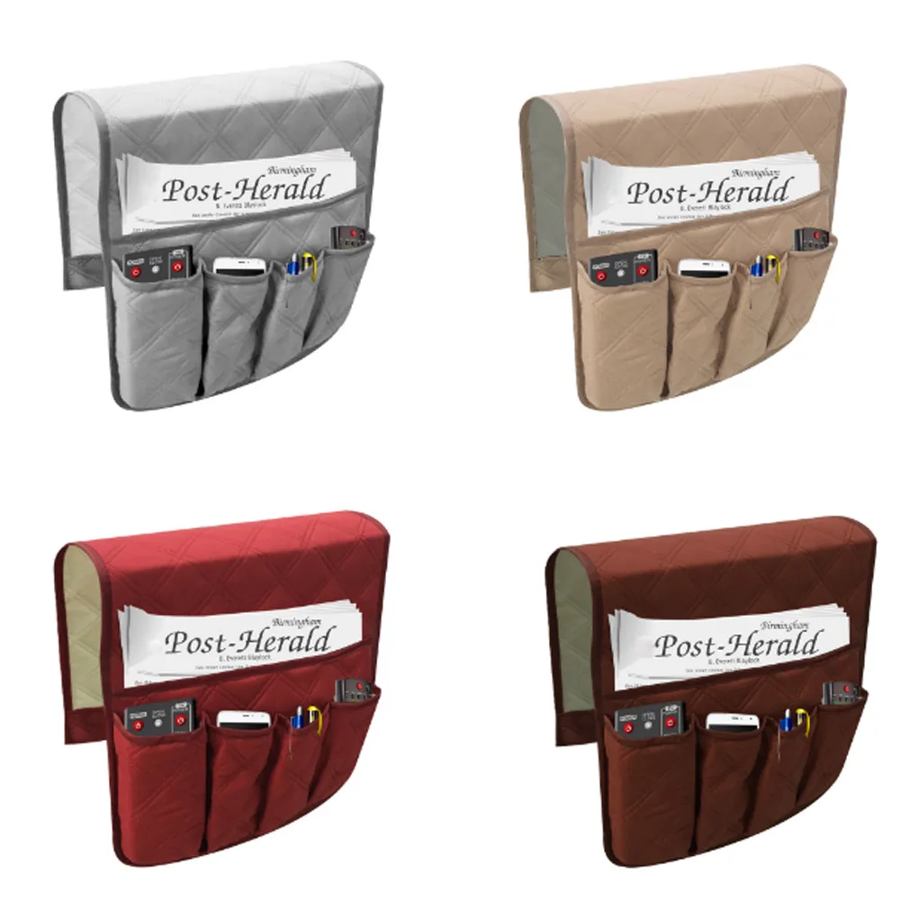 Bedside Bed Organizer Hanging Storage Bag with Multiple Pockets Magazine Books Holder for Home Sofa
